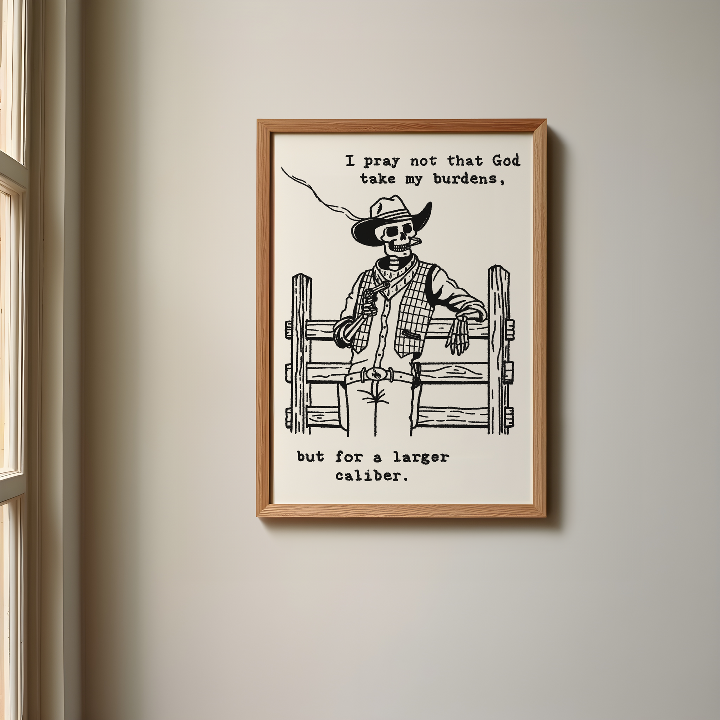 Cowboy Skeleton Prayer Print