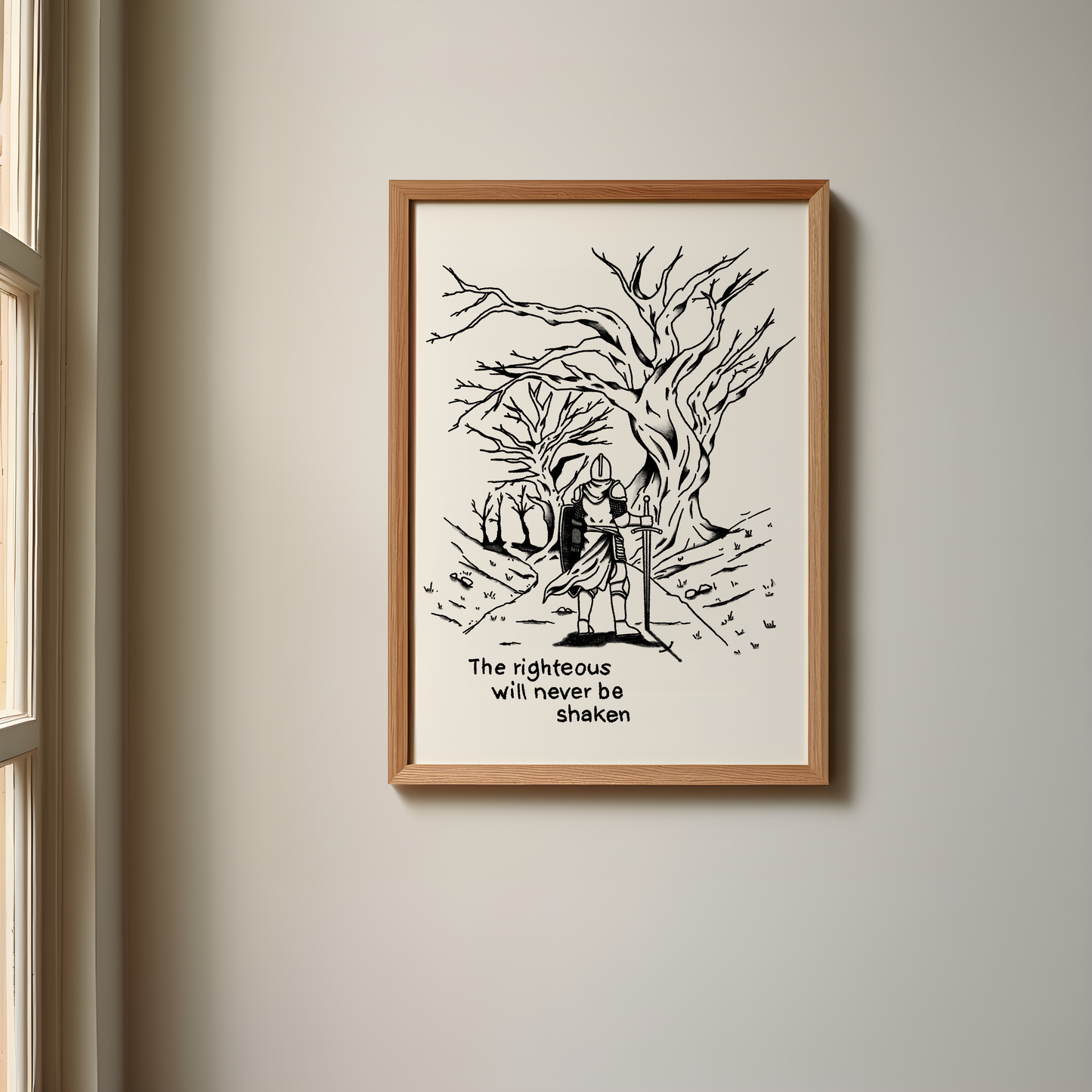 Proverbs 10:30 Wall Art Knight and Dark Forest