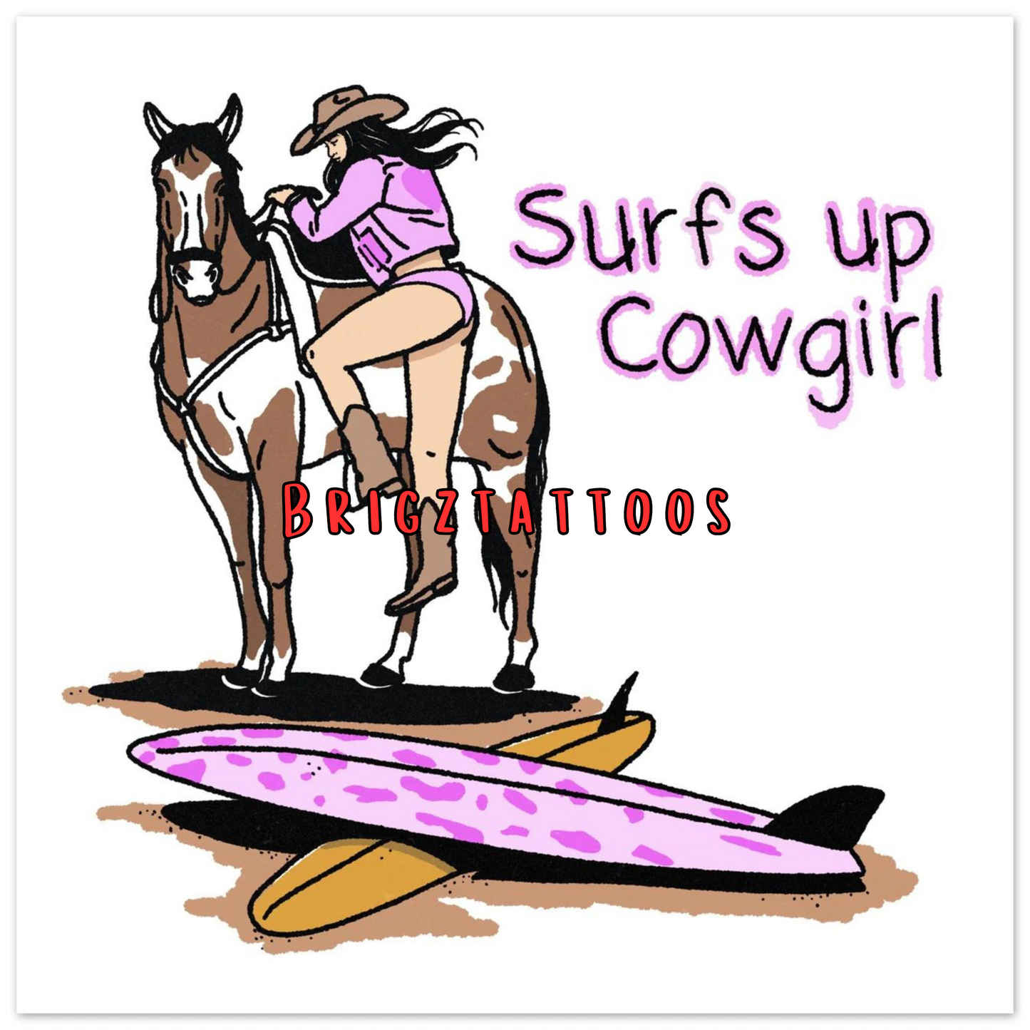 Surfs Up Cowgirl Print